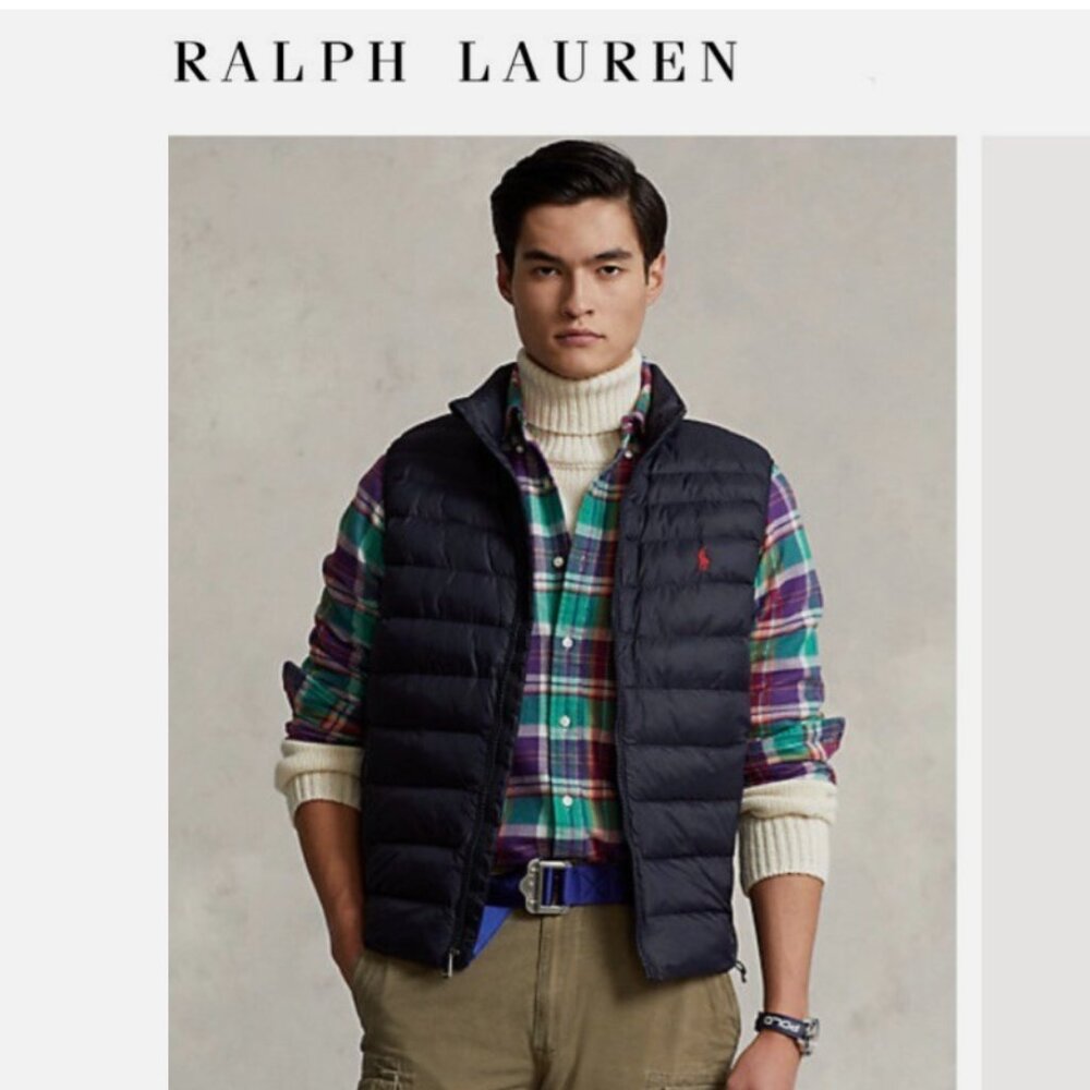 Polo Ralph Lauren Down Navy Packable Water Repellent Vest